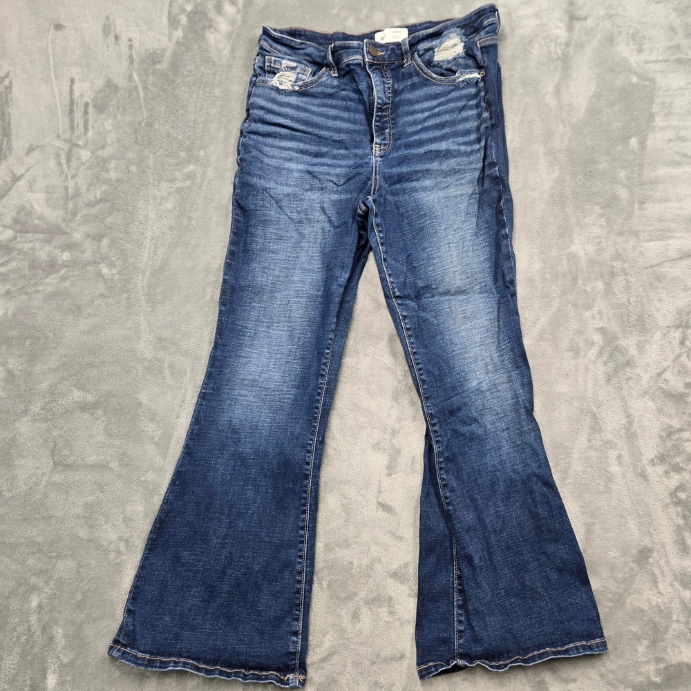 BKE Parker High Rise Flare Jeans Dark Wash Denim Womens 33x29.5 Universal Fit